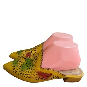 NWOB L'atiste Galatina women's colorful lacercut leather summer mule Sz 7.5-8